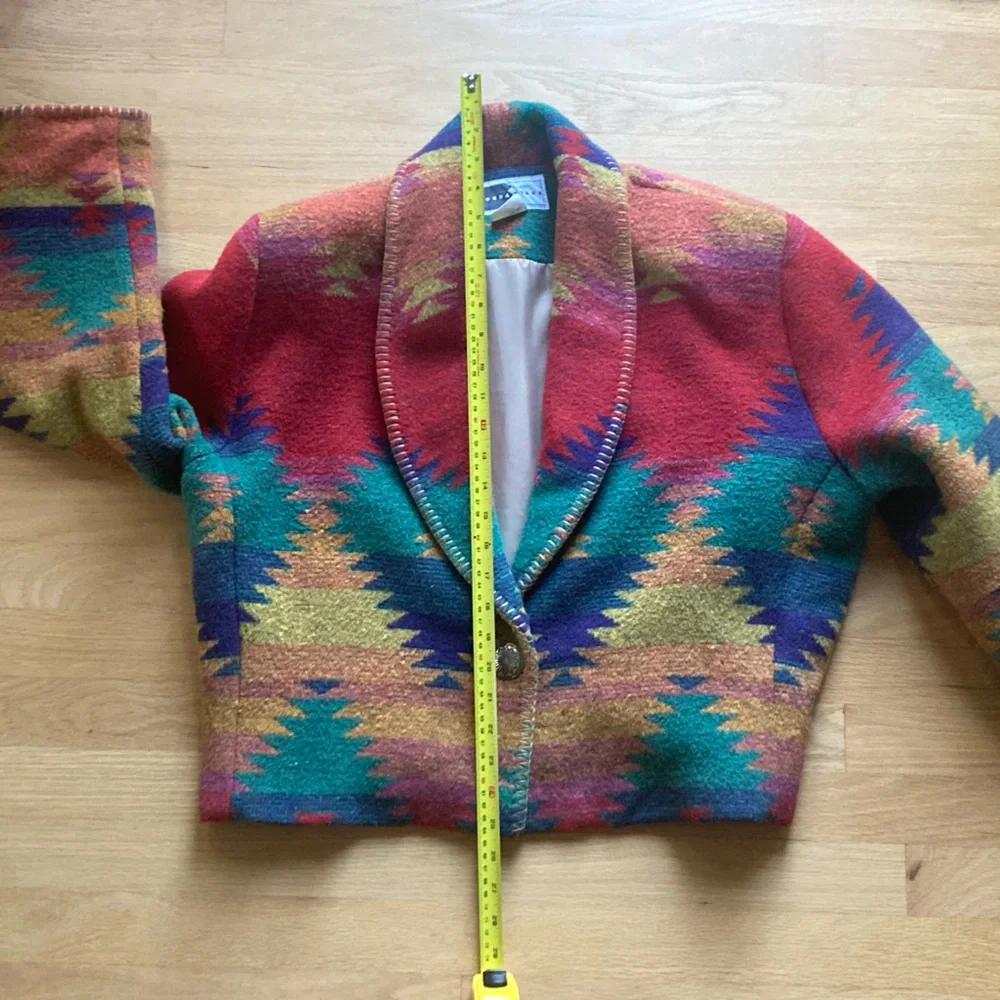 Vintage RHONDA STARK - Southwest Wool Blend Jacket Coat - Large - Picture 10 of 11